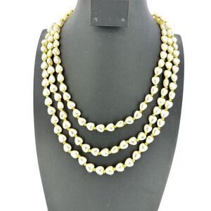 Heart Shape Faux Pearl Necklace 29 inches drop length